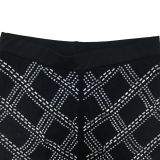 Solid Color Mesh Rhinestone Long Sleeve Long Pants Two-Piece Set