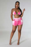 Fashion Contrasting Color Printed Two Piece Short Set