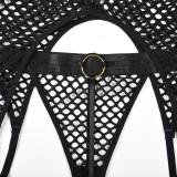 Large Mesh Splicing with Steel Ring Hanging neck and leg ring underwear