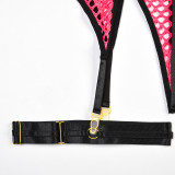 Large Mesh Splicing with Steel Ring Hanging neck and leg ring underwear