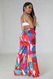 Casual Graphic Print Wide-leg Pants with Pockets
