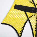 Large Mesh Splicing with Steel Ring Hanging neck and leg ring underwear