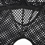 Large Mesh Splicing with Steel Ring Hanging neck and leg ring underwear