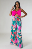 Casual Graphic Print Wide-leg Pants with Pockets