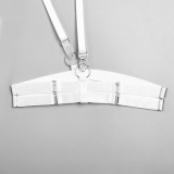 Women Sexy Bodysuit Mesh Straps Patchwork Halter Neck With Leg Rings Lingerie