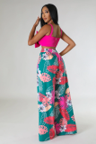 Casual Graphic Print Wide-leg Pants with Pockets