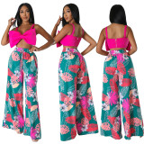 Casual Graphic Print Wide-leg Pants with Pockets