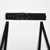 Large Mesh Splicing with Steel Ring Hanging neck and leg ring underwear