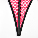 Large Mesh Splicing with Steel Ring Hanging neck and leg ring underwear