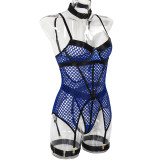 Large Mesh Splicing with Steel Ring Hanging neck and leg ring underwear