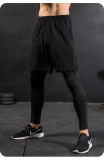 Quick-drying Sweat-wicking Men's Fitness Tight-fitting Sports Long Sleeve Running Tops & Fake Two-Piece Trousers