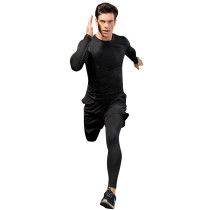 Quick-drying Sweat-wicking Men's Fitness Tight-fitting Sports Long Sleeve Running Tops & Fake Two-Piece Trousers