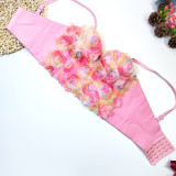 Women's Bustier Flower Mesh Cropped Top
