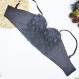 Women's Bustier Flower Mesh Cropped Top