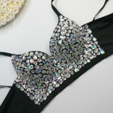 Beaded Deep V-neck Stage Performance Camisole