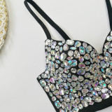 Beaded Deep V-neck Stage Performance Camisole