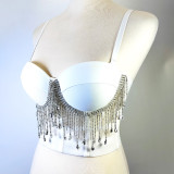 Unique Diamond and Fringe Sexy Tight-Fit Top