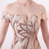 Sequins Off Shoulder Long Evening Dress Women Floor Length Mermaid Maxi Dress Long Prom