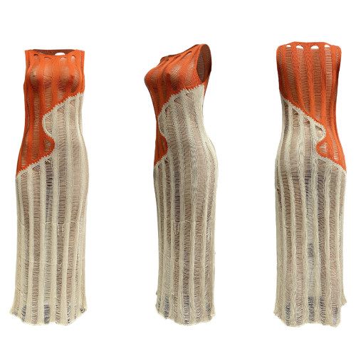 Sultry Knit Colorblock Dress
