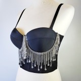 Unique Diamond and Fringe Sexy Tight-Fit Top