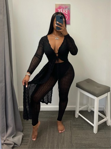 Ripple Jacquard Street Casual Two-Piece Set