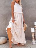 2023 Summer Ruffled Long Dress Amazon Elegant Big Swing Beach Dresses