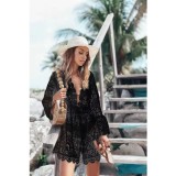 Amazon Summer Cover-up V-neck Sunscreen Shirt Lace Beach Dresses