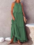 2023 Summer Ruffled Long Dress Amazon Elegant Big Swing Beach Dresses