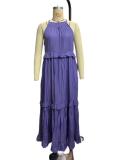 2023 Summer Ruffled Long Dress Amazon Elegant Big Swing Beach Dresses