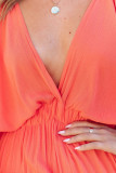 V Neck Side Split Maxi Dress