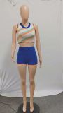 Fashion Knit Sleeveless Vest High Waist Short Set