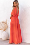 V Neck Side Split Maxi Dress