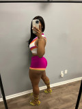 Fashion Knit Sleeveless Vest High Waist Short Set