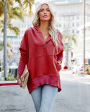 V-neck Hooded Bat Sleeve Sweater Loose Threaded Patchwork Top