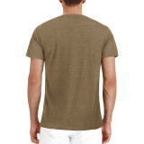 Men's Casual Henley Shirts Short Sleeve Fashion Classic Slim Fit Shirt Button Cotton Basic T-Shirt with Pocket