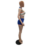 Fashion Knit Sleeveless Vest High Waist Short Set