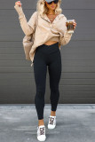V-neck Hooded Bat Sleeve Sweater Loose Threaded Patchwork Top