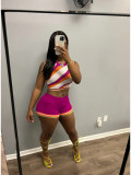 Fashion Knit Sleeveless Vest High Waist Short Set