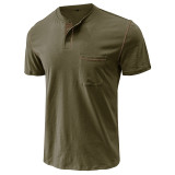 Men's Short-sleeved Round Neck Slimming T-shirt Fashion Casual Solid Slimming Top Short