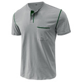 Men's Short-sleeved Round Neck Slimming T-shirt Fashion Casual Solid Slimming Top Short