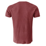 Mens Tee Shirt Men's Fashion Casual Sports Breathable Henley Collar T Shirt Short