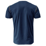 Men's Short-sleeved Round Neck Slimming T-shirt Fashion Casual Solid Slimming Top Short