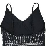 Strappy Sleeveless Backless Maxi Dress with Dazzling Rhinestone Embellishments
