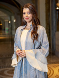 New Arrival Abaya Dress for Muslim Women with Unique Lotus Leaf Sleeves and Matching Set