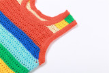 High-Waisted Colorblock Sleeveless Bodycon Dress