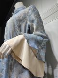 New Arrival Abaya Dress for Muslim Women with Unique Lotus Leaf Sleeves and Matching Set