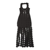 Sexy Sleeveless Hollow out High Waist Slim Fit Long Dress