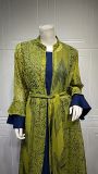 New Arrival Abaya Dress for Muslim Women with Unique Lotus Leaf Sleeves and Matching Set