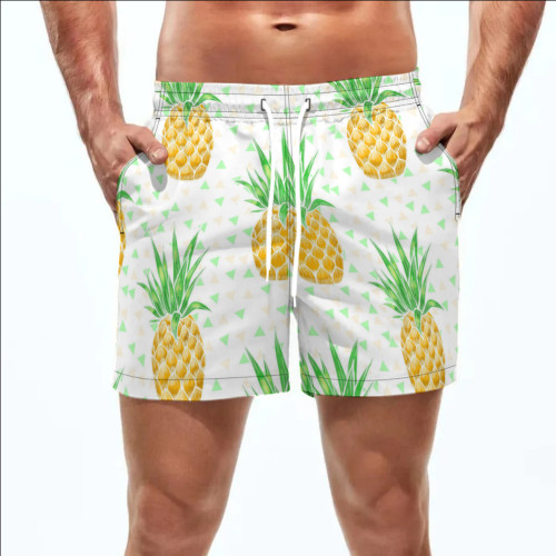 Summer Men's Beach 5-point Shorts Quick-drying Printed Pants