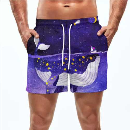 Summer Men's Beach 5-point Shorts Quick-drying Printed Pants